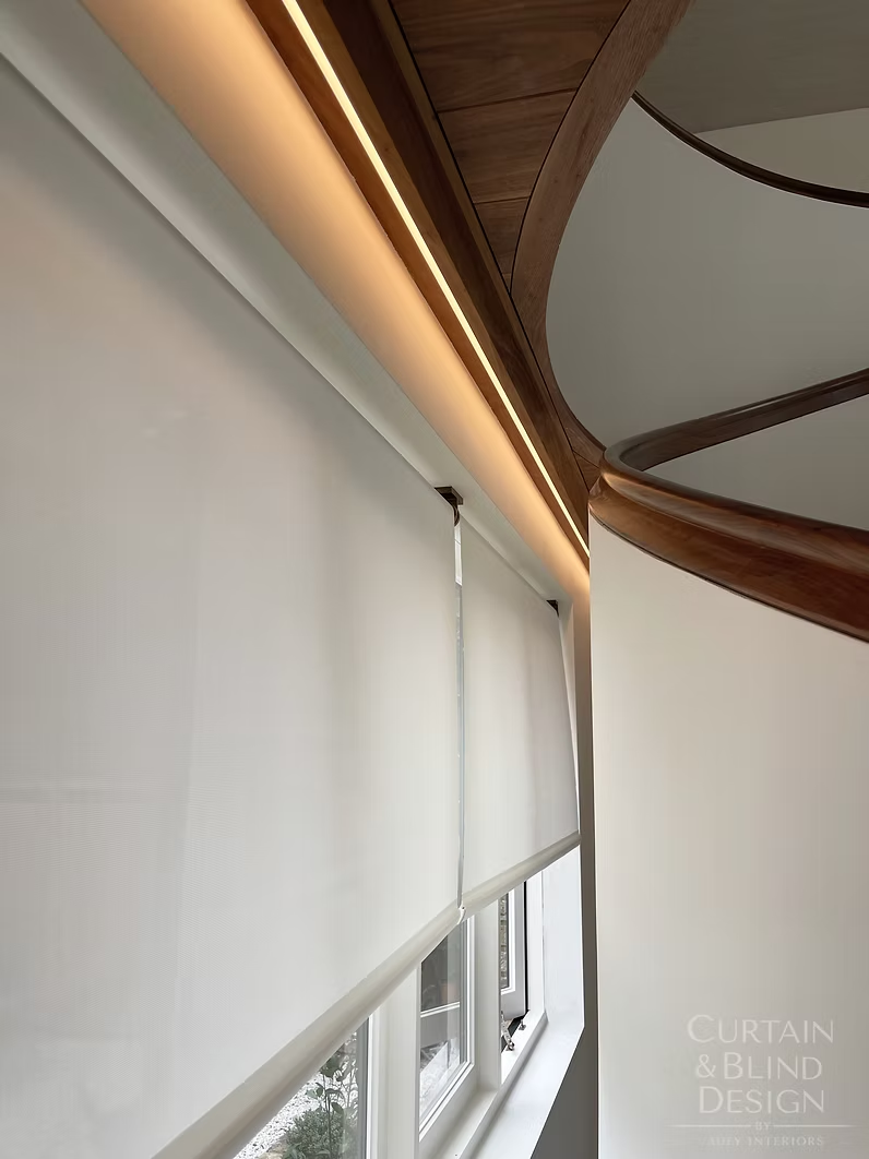 Completed commercial curtains and blinds installation by Curtain & Blind Design